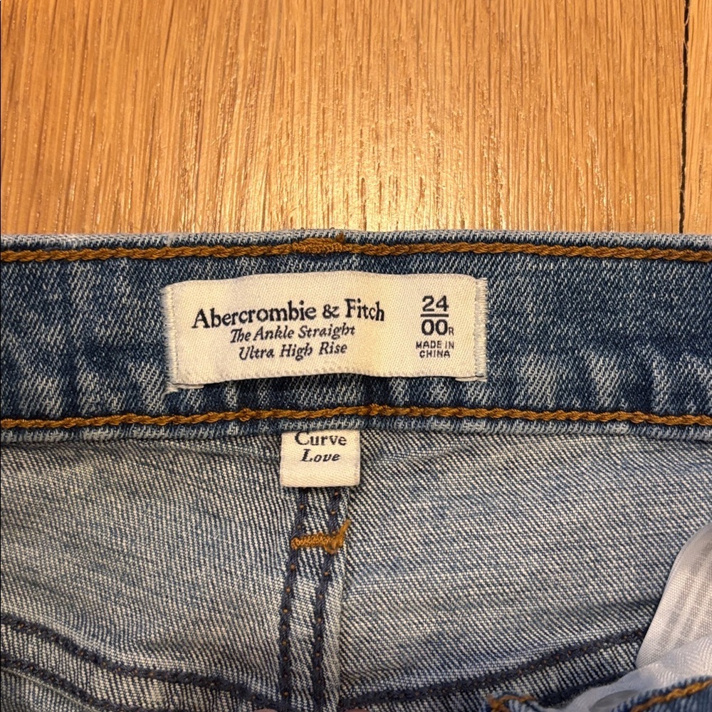 Abercrombie Jeans Curve Love Ankle Straight Ultra High Size 00 - Picture 6 of 7
